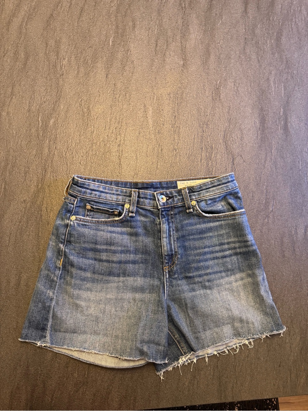 Rag & Bone Women's Nina High Rise Blue Denim Shorts Sz 26